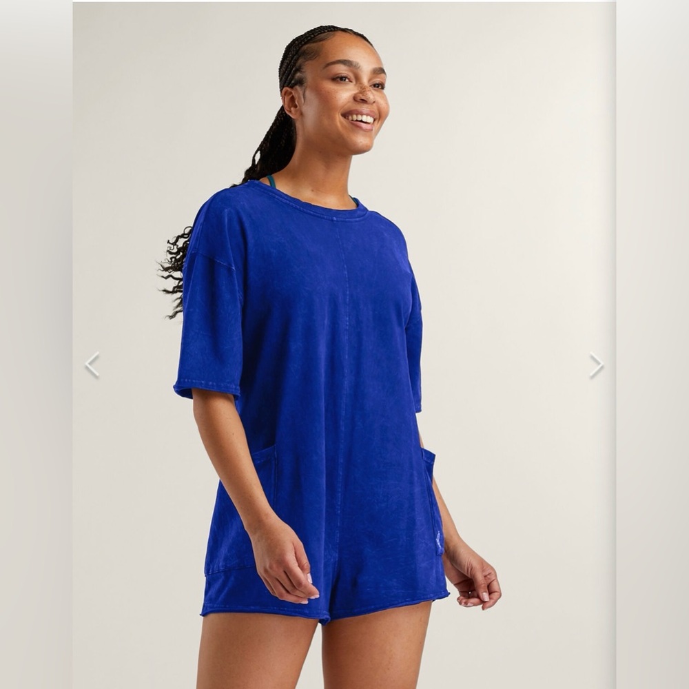 FP Movement Hot Shot Tee Romper Electric Shock Blue Size Large